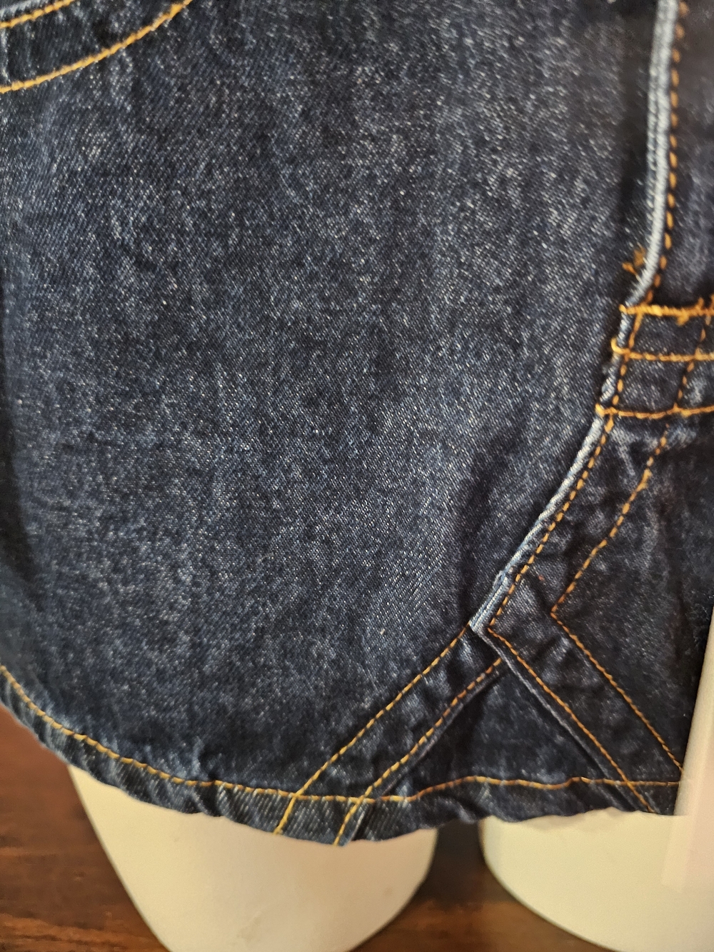 Women's Dark Blue Denim Mini Skirt - Picture 3 of 10